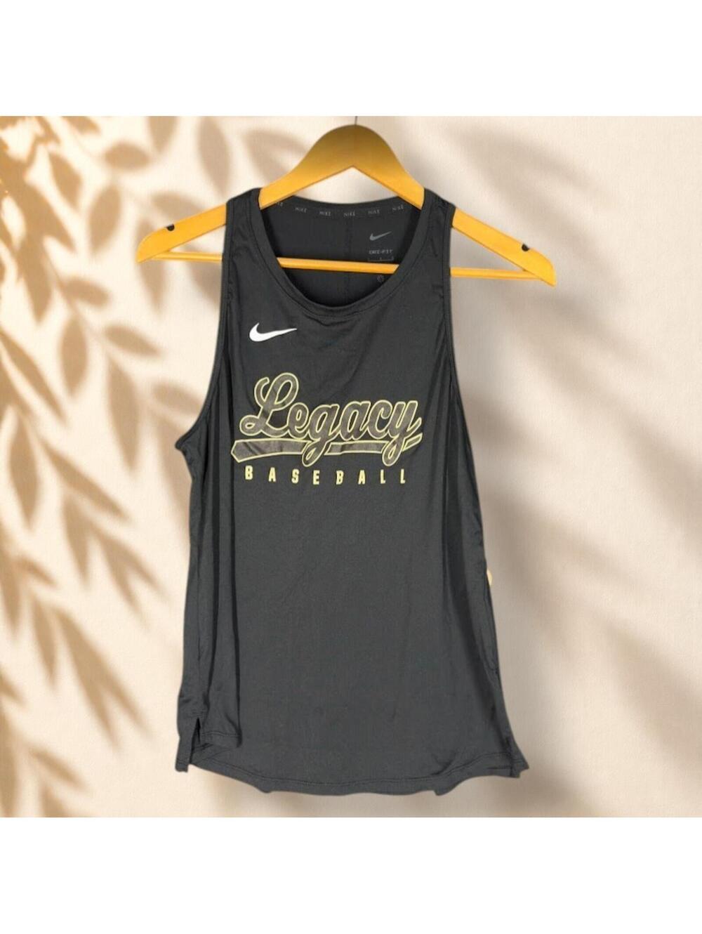 New Nike Activewear Tank Women L Large Black Sleeveless Wide Strap Dri Fit
